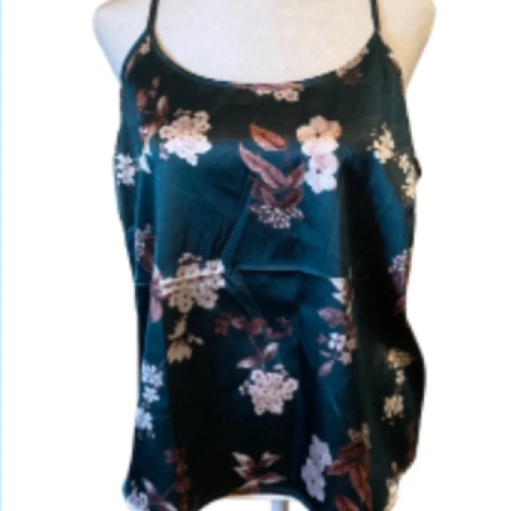 EC Ekouaer Shade of Green & White Floral Intimates Size Large - Picture 7 of 13